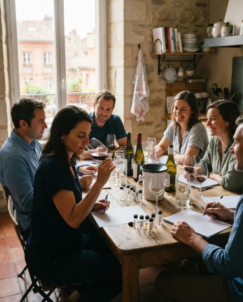 Formation œnologie à Toulouse, cours de dégustation en petit groupe